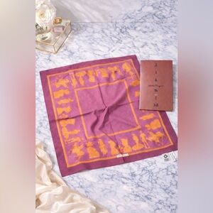 Rare Salvatore Ferragamo Cotton Handkerchief Scarf with Box - Collectors Item